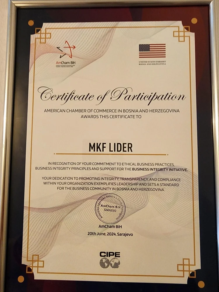 Cerificate Lider Amcham